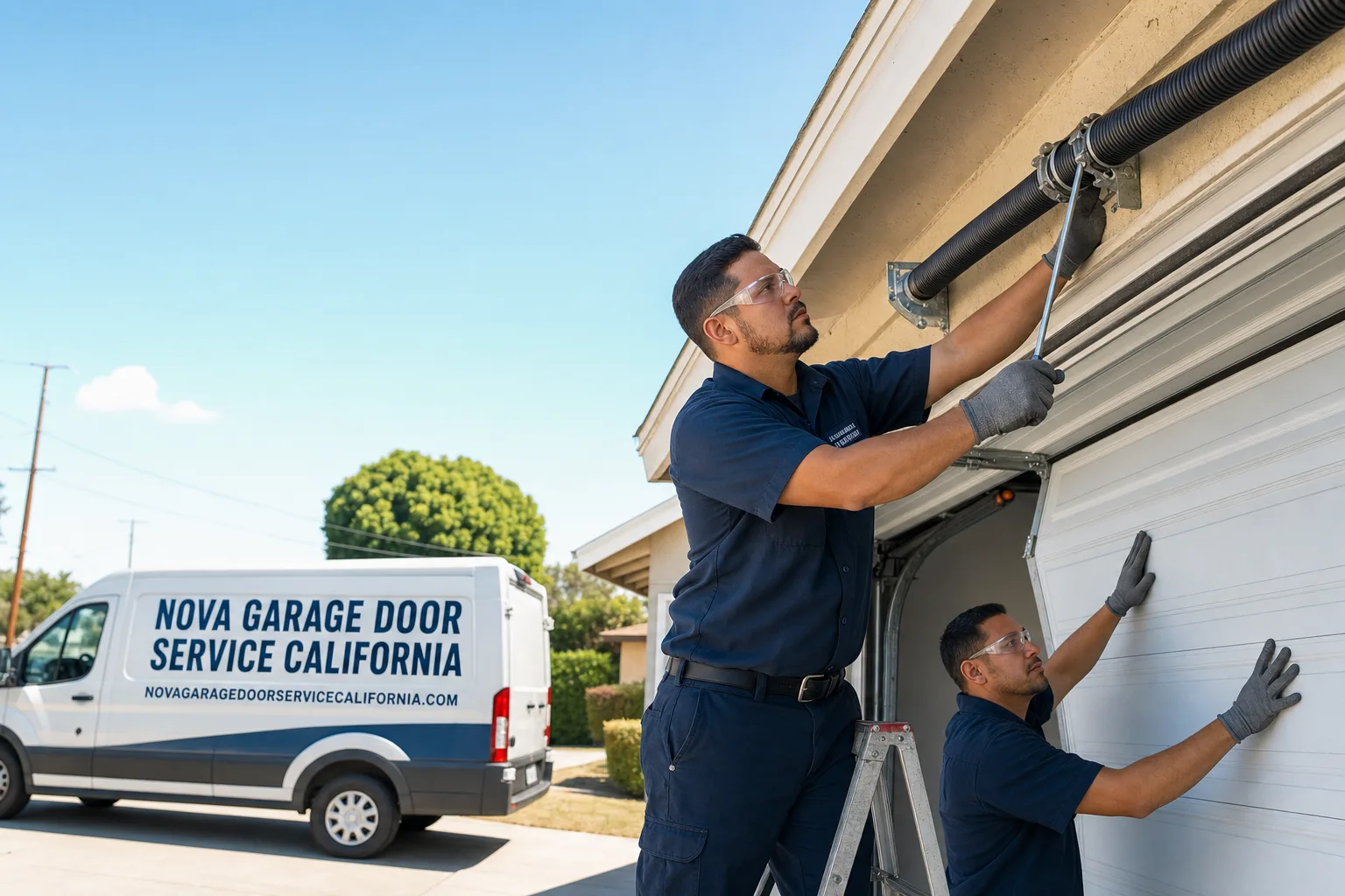 Nova Garage Door Service California service vehicle and crew in California, CA
